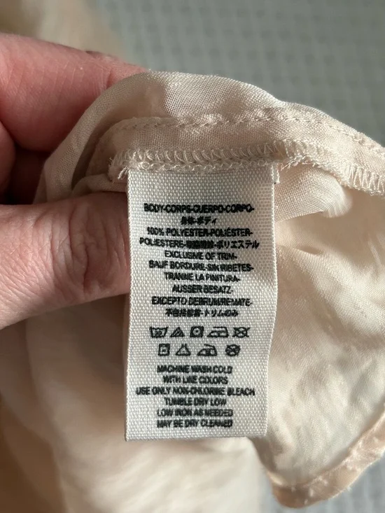 Free People Blush Textured Blouse Size M Sheer Boho Prairie Romantic Top - Picture 6 of 6